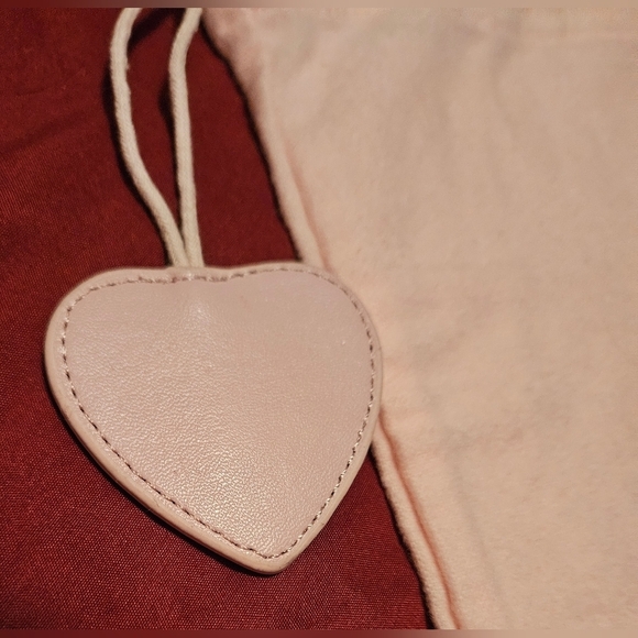 JUICY COUTURE Large Light Pink Dust Bag Cover Pouch Heart Charm Drawstring Logo - Picture 8 of 12